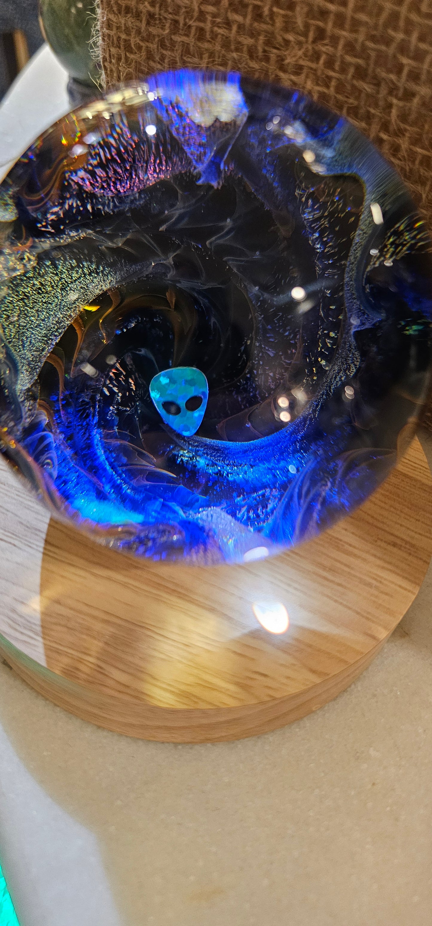 Glass Art Sphere- Alien Psychodelic- Kevin O'Grady