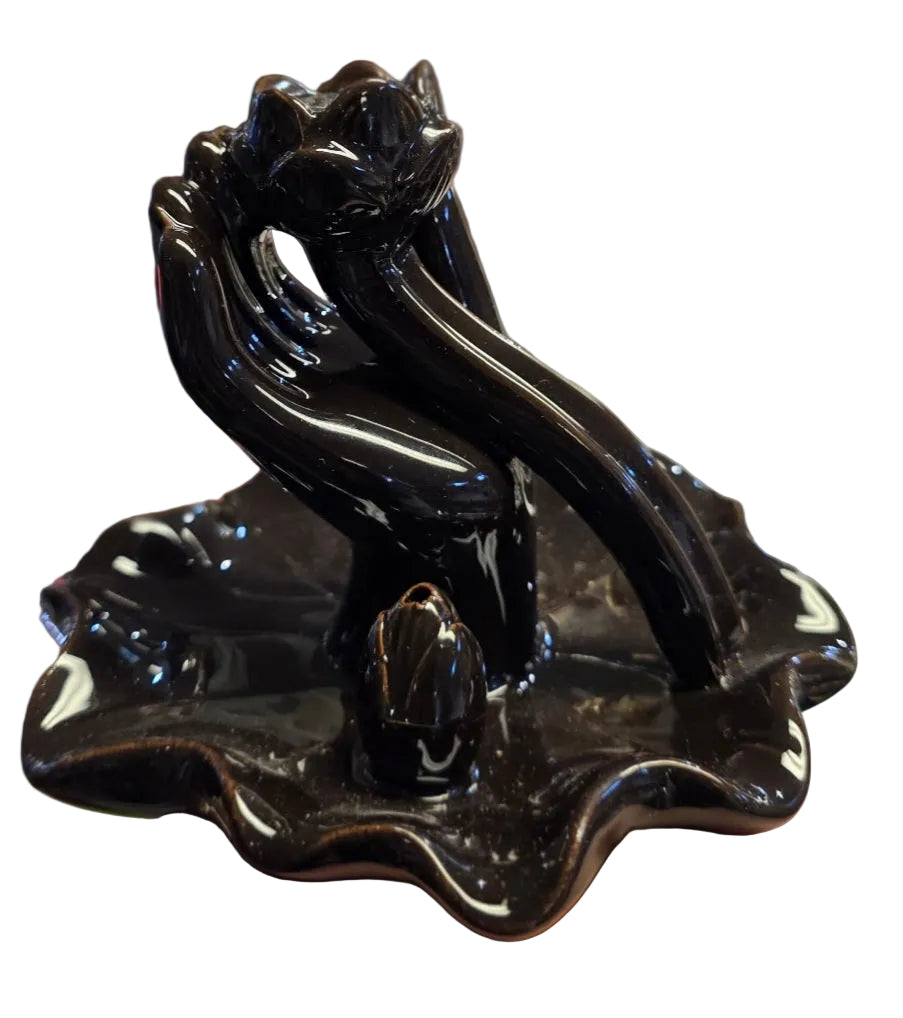 Backflow Burner- Black Lily Hand- made of glass