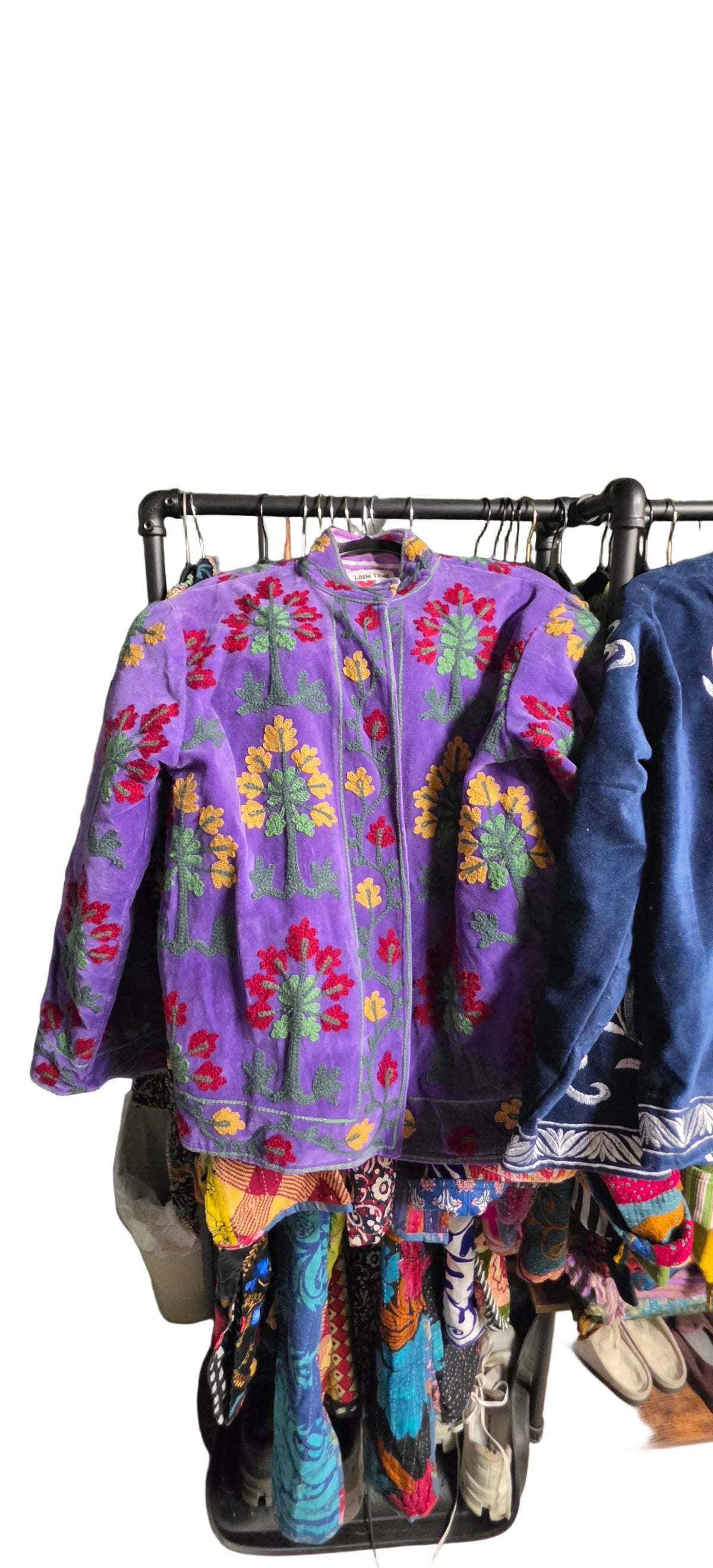 Velvet Jacket 100% Cotton Lined-various colors and designs- Made in Tibet