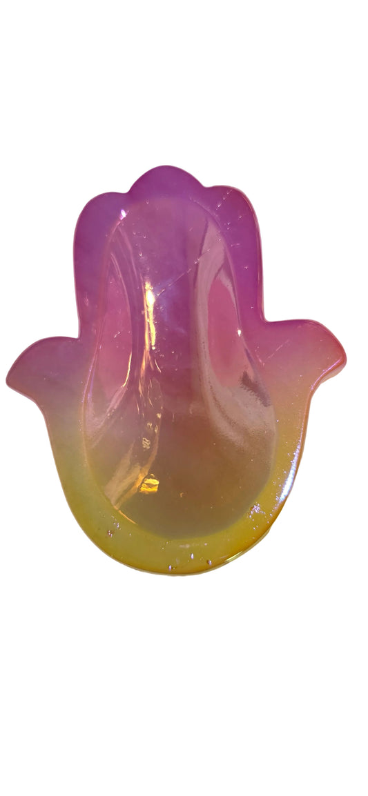 Hamsa Aura Quartz Trinket Dish