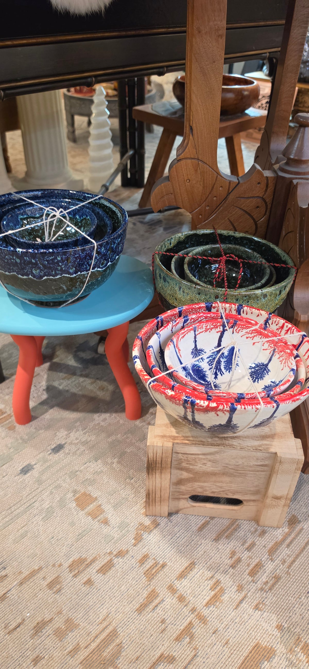 Set of 3 Pottery Bowls-artwork/designs vary