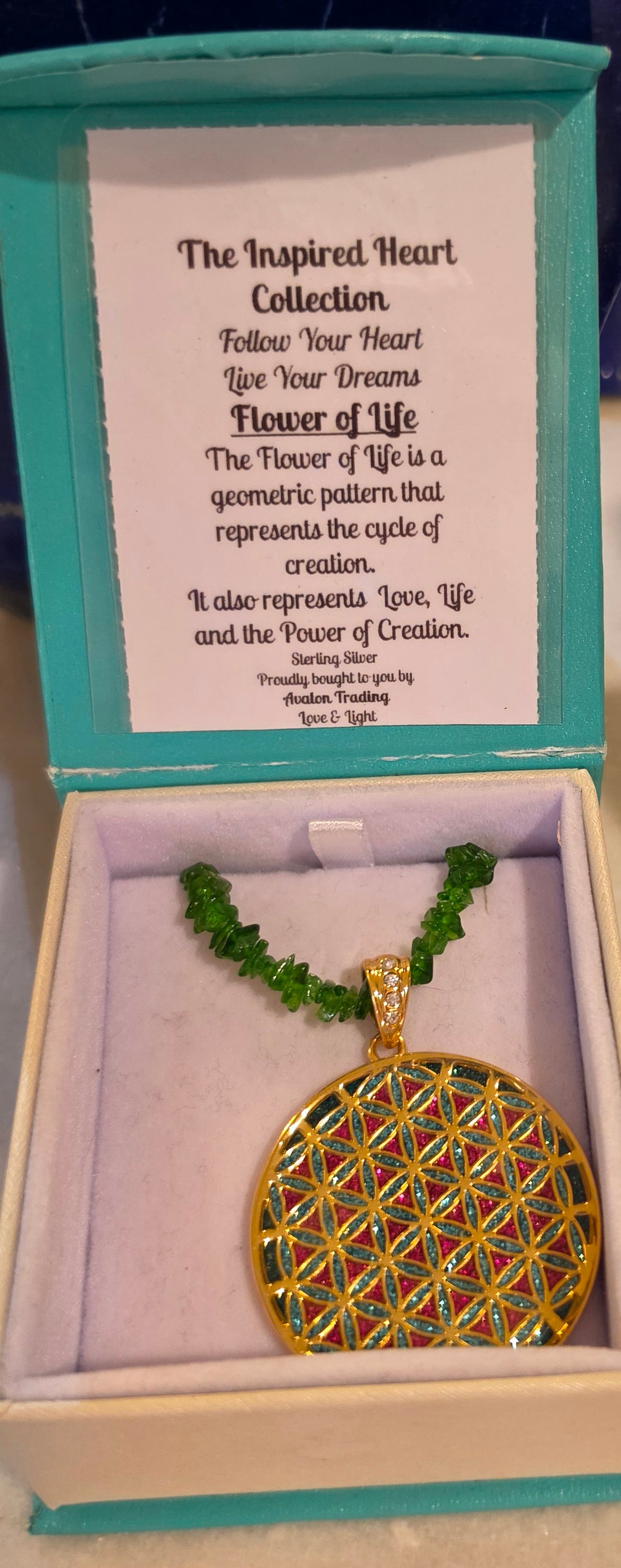 Flower of Life Pendant Precious Gemstone Chain-various options