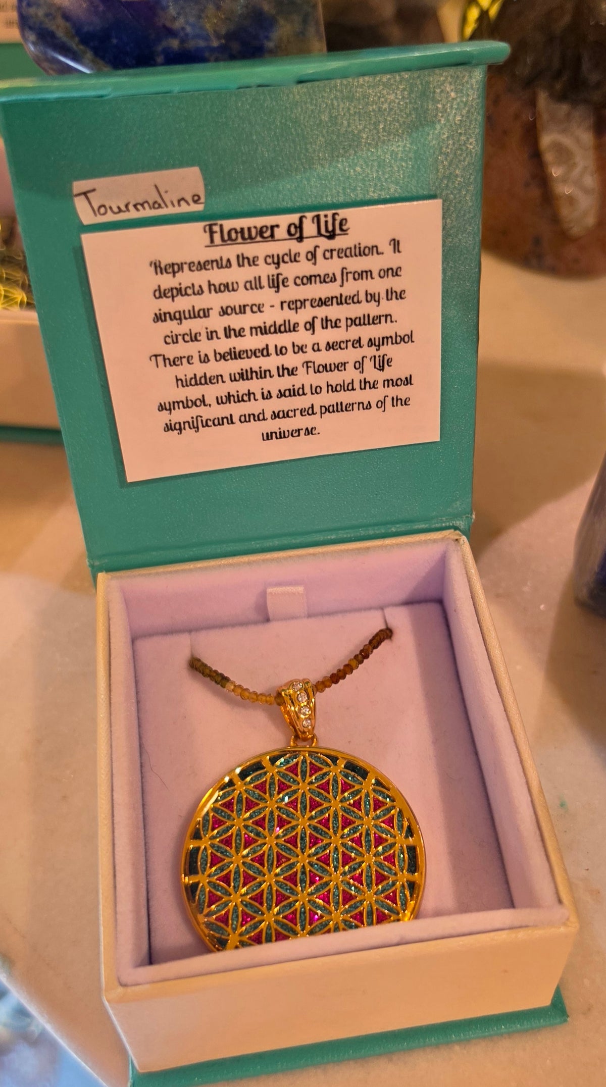 Flower of Life Pendant Precious Gemstone Chain-various options