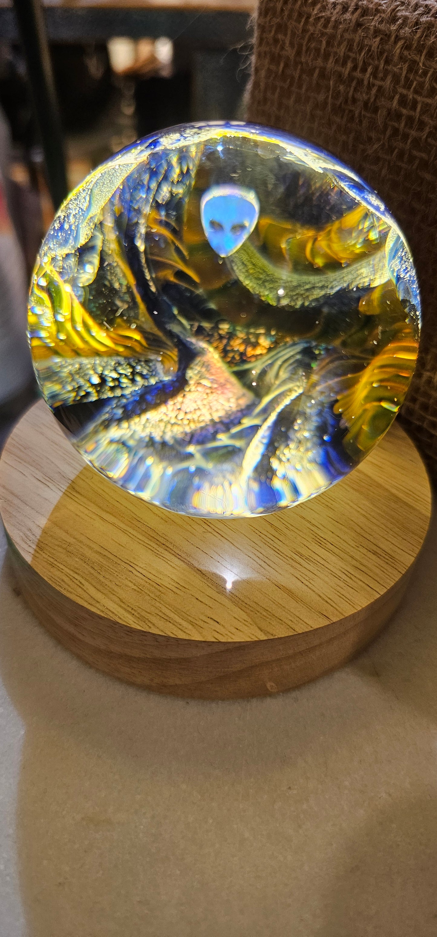 Glass Art Sphere- Alien Psychodelic- Kevin O'Grady