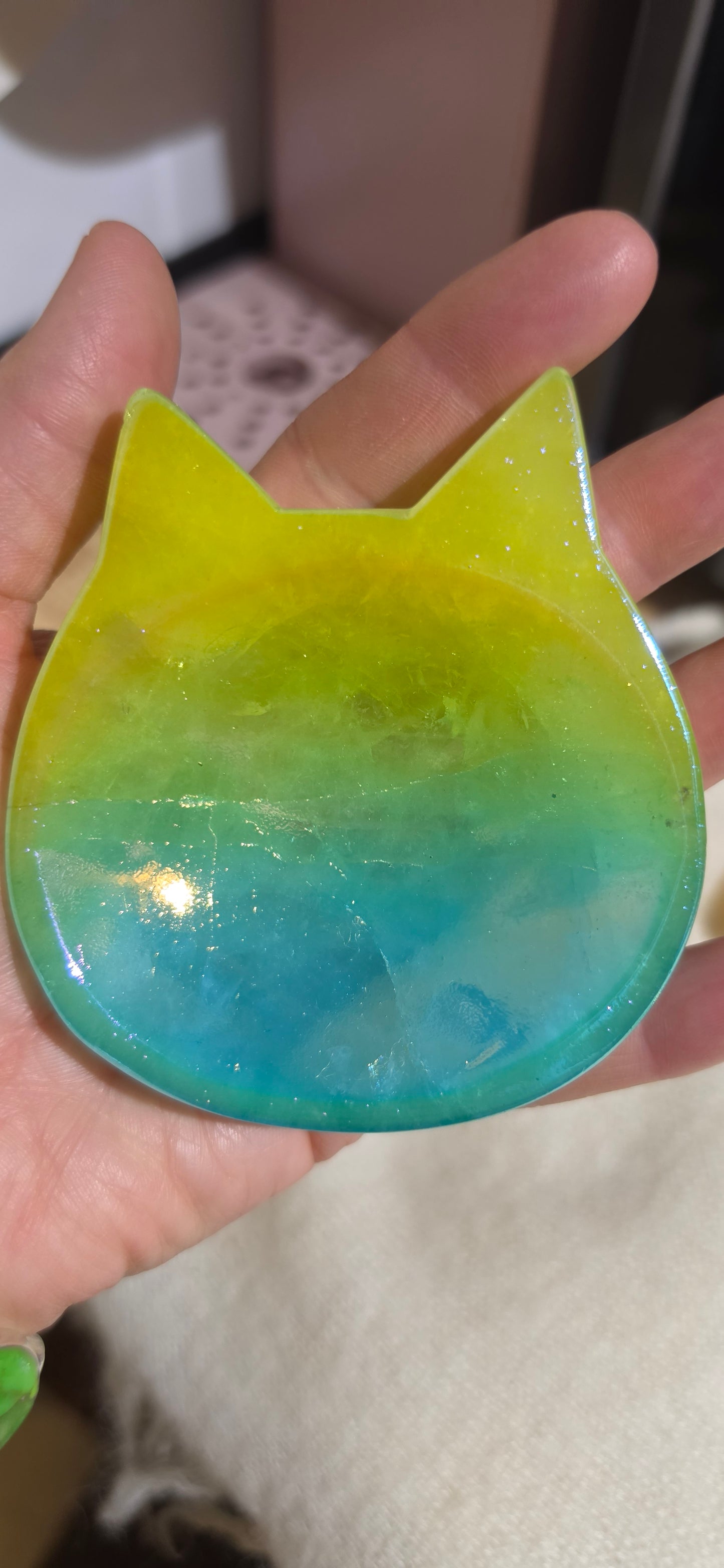 Cat Aura Quartz Trinket Dish