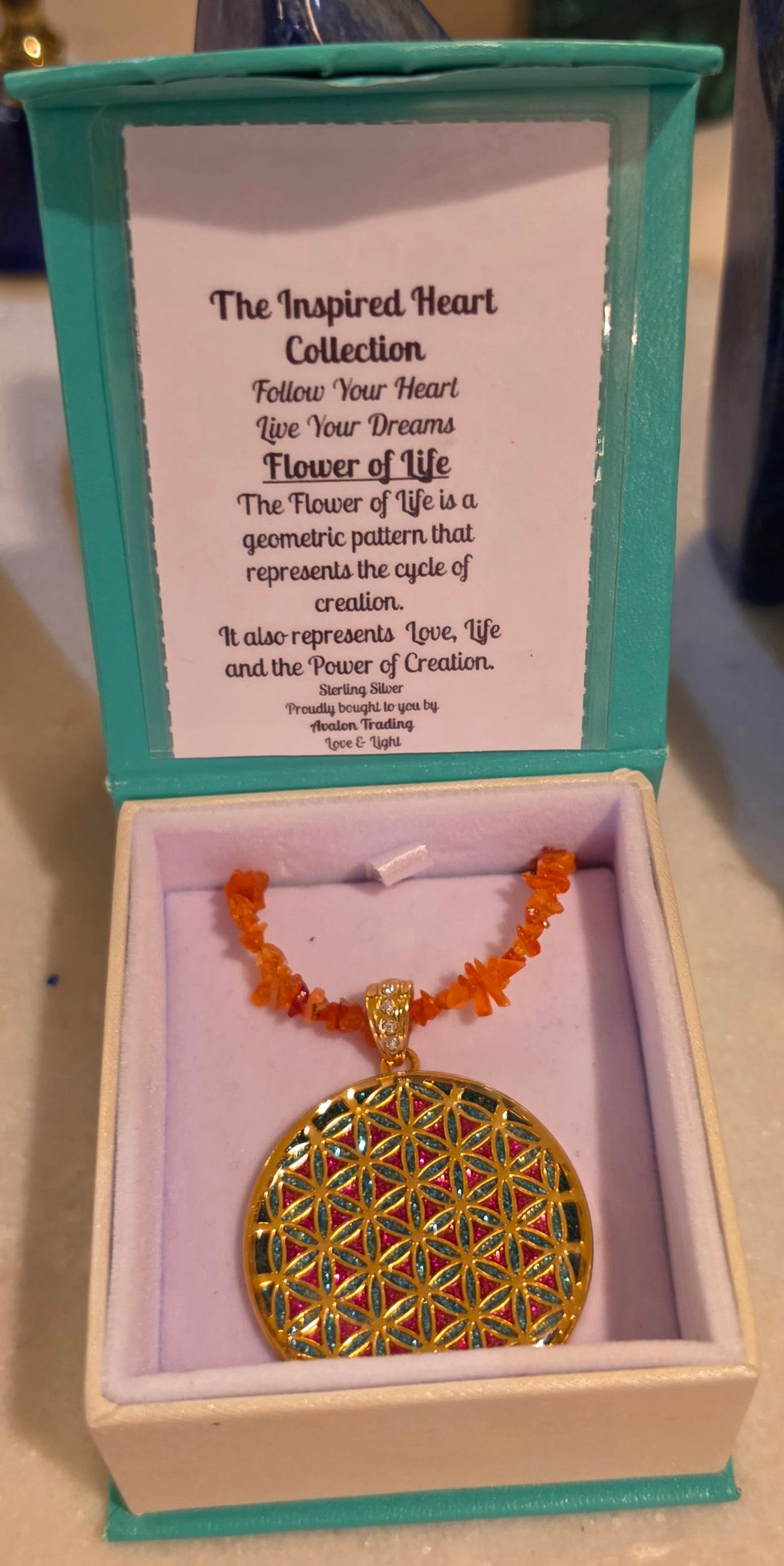 Flower of Life Pendant Precious Gemstone Chain-various options