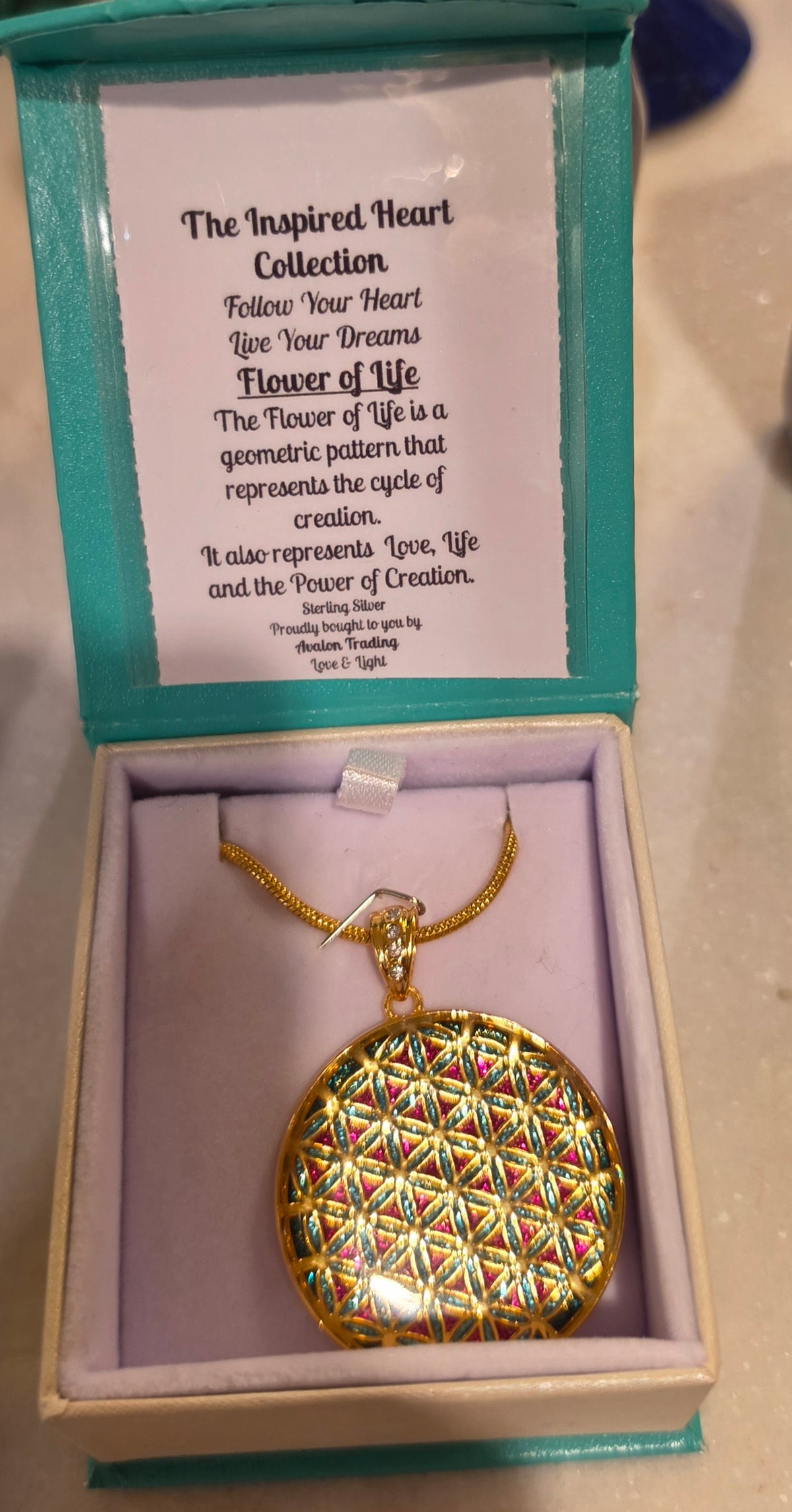 Flower of Life Pendant Precious Gemstone Chain-various options