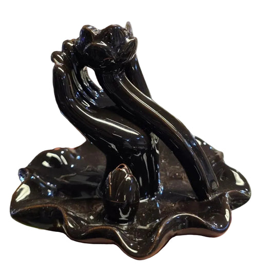 Backflow Burner- Black Lily Hand- made of glass