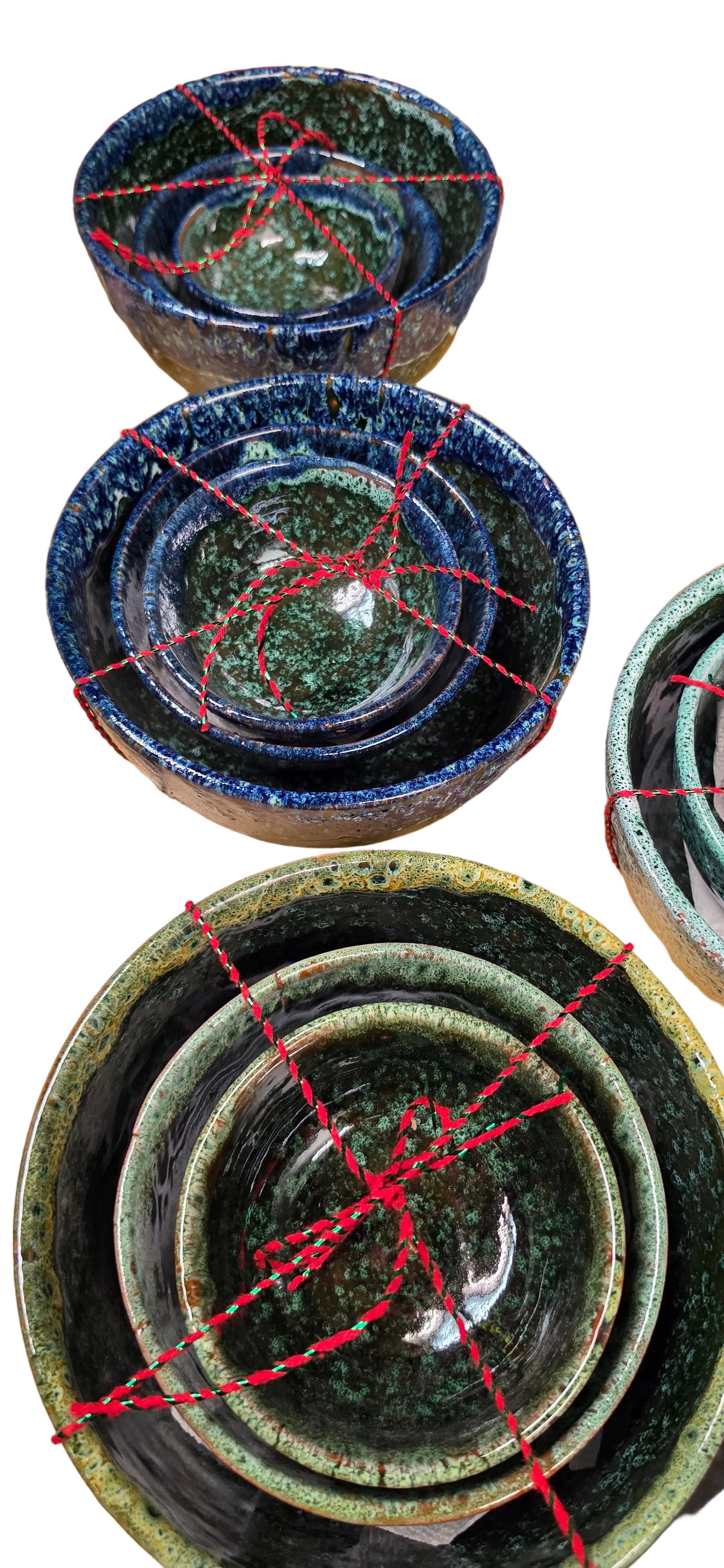 Set of 3 Pottery Bowls-artwork/designs vary
