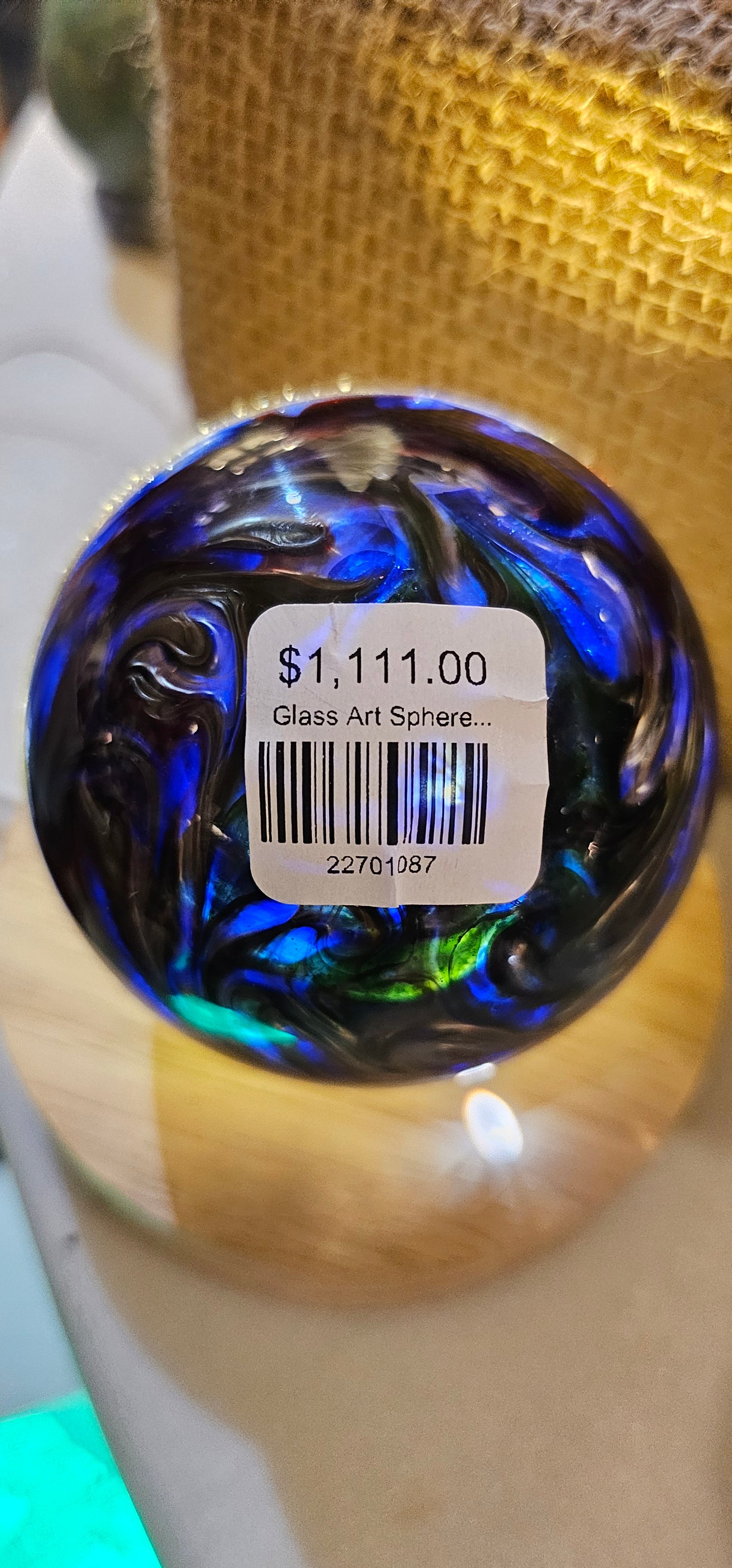 Glass Art Sphere- Alien Psychodelic- Kevin O'Grady