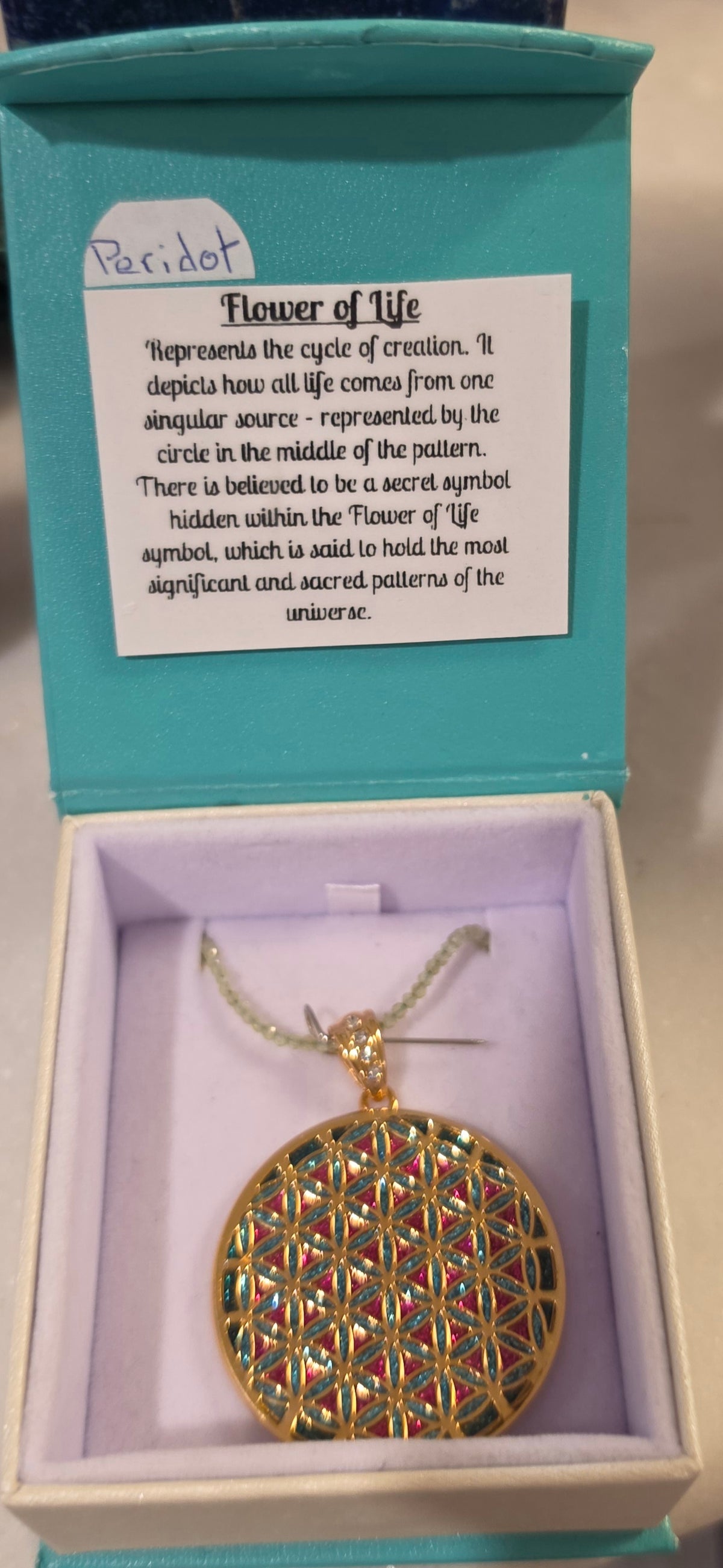 Flower of Life Pendant Precious Gemstone Chain-various options