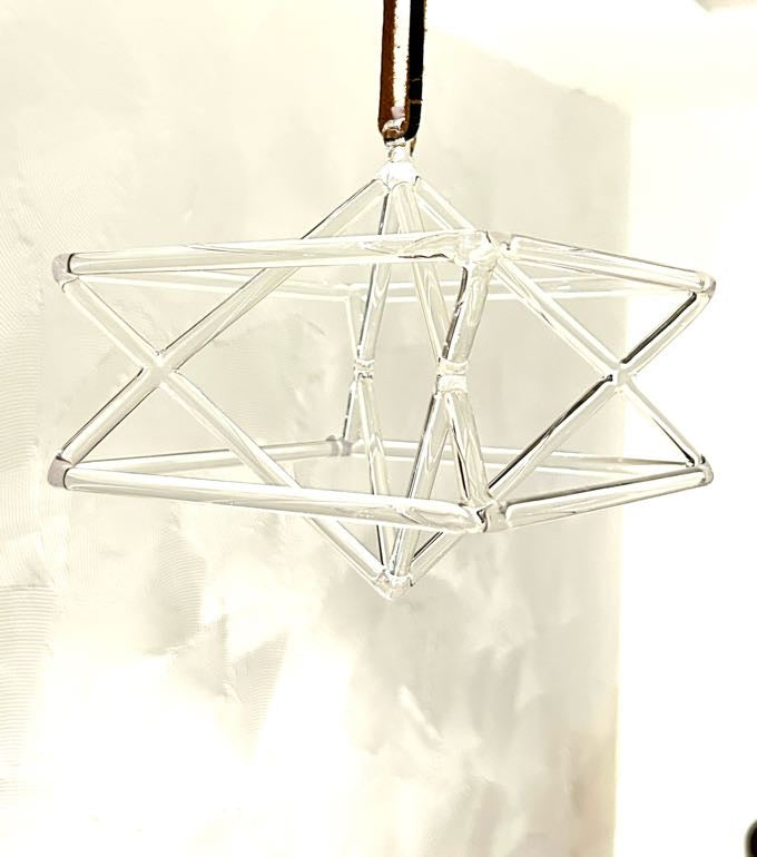 Crystal Hanging Merkaba 7" Small Quartz