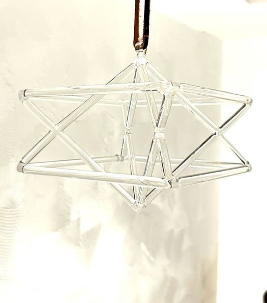 Crystal Hanging Merkaba 7" Small Quartz